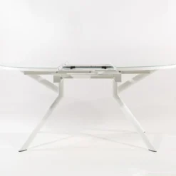 Giove Table ronde extensible en verre blanc