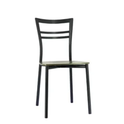 Go Connubia® Chaise contemporaine en métal et assise multiplis bois