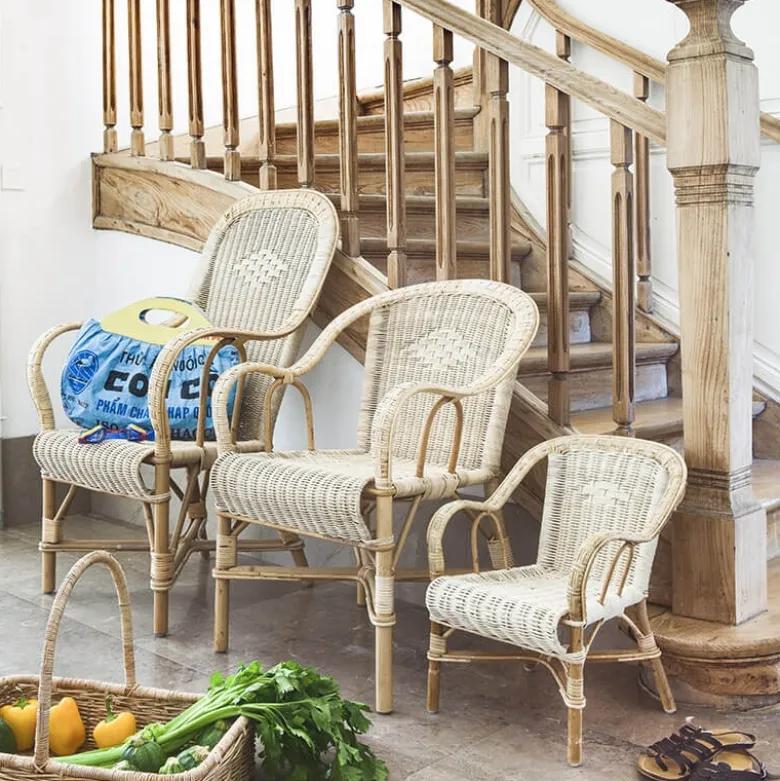 Grand père MarcelFauteuil en rotin vintage