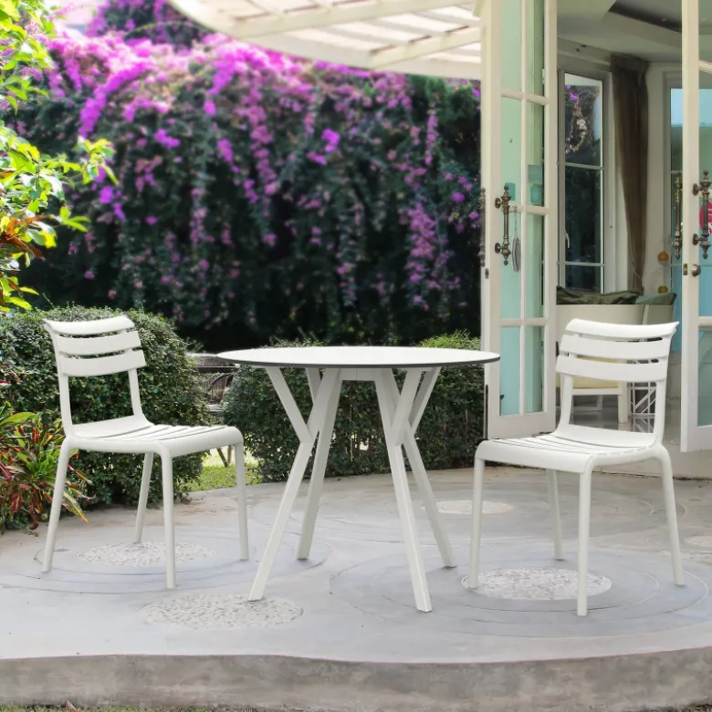 Helen Chaise de jardin moderne empilable en polypropylène