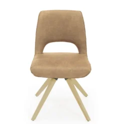 Hortense Chaise pivotante en tissu avec pieds en bois