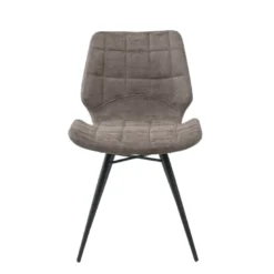 IberisChaise design rembourrée inspiration vintage avec pieds en métal noir