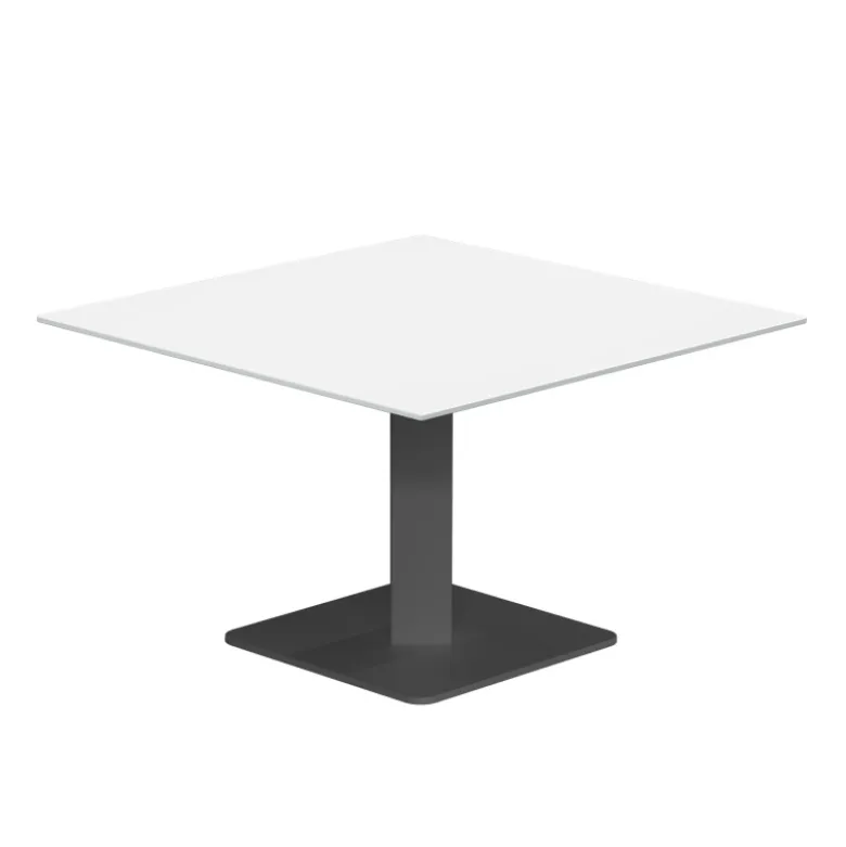 Ibero mini Table basse carrée en verre avec pied central