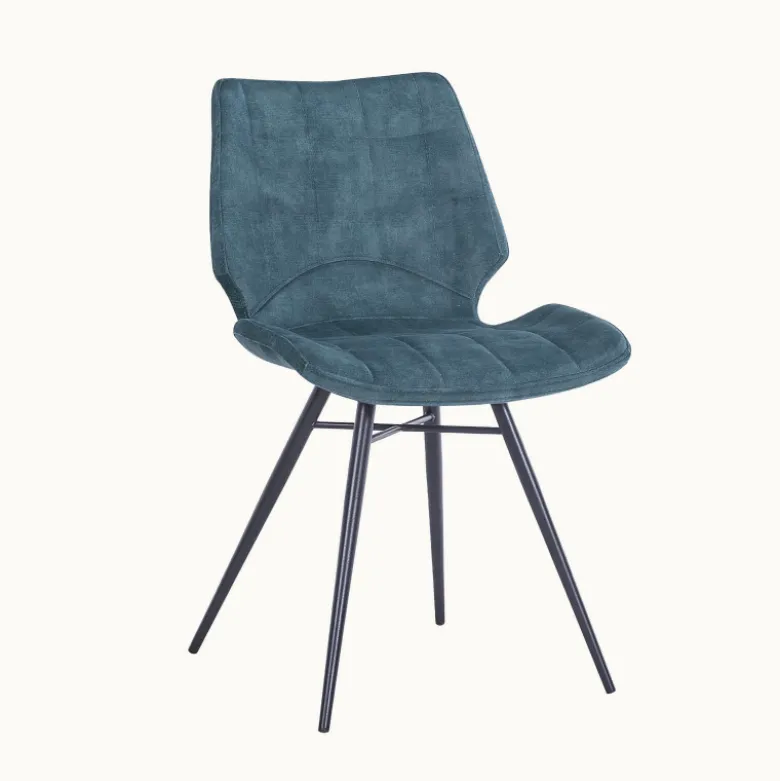 IbérisChaise design vintage rembourrée en velours