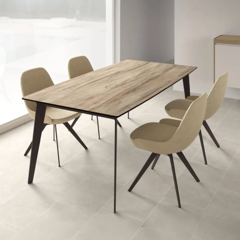 Infiné Table de salle à manger plateau en céramique