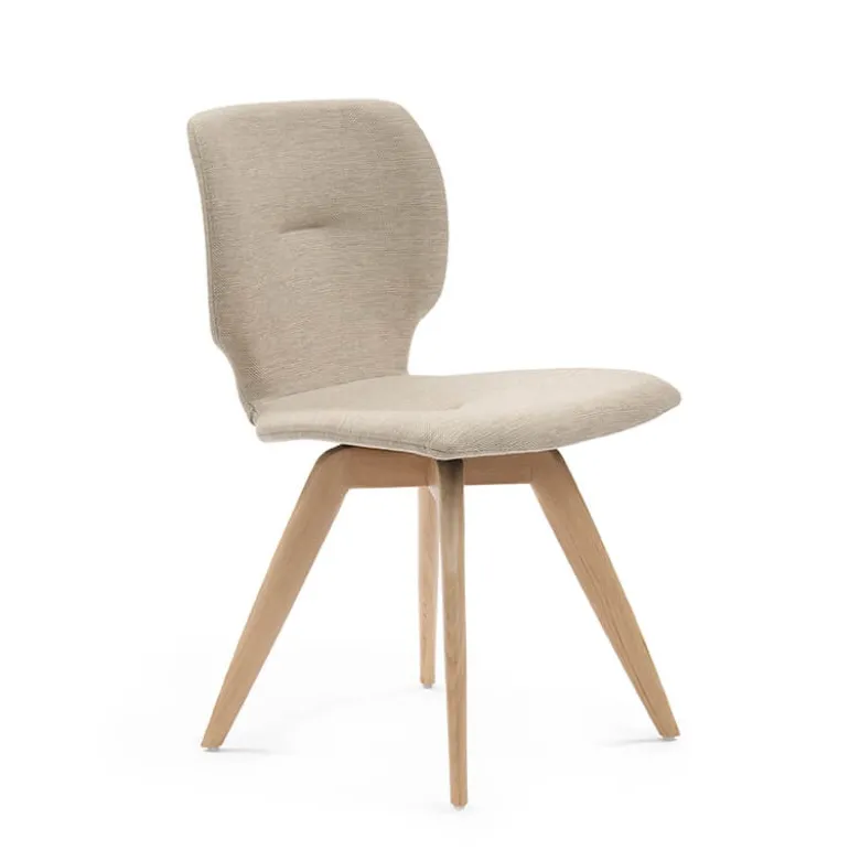 Jeanne Mobitec® Chaise tendance en tissu avec pieds bois