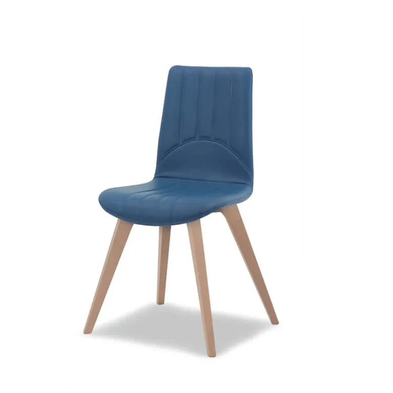 Kansas Chaise moderne avec pieds en bois fabrication italienne