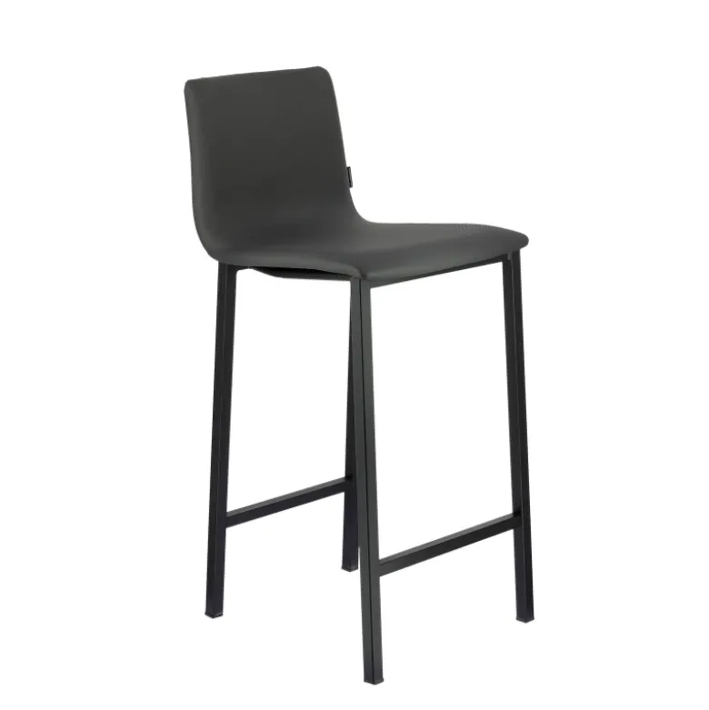 Koko Mobliberica® Tabouret snack en simili dossier bas avec pieds en métal