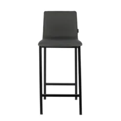 Koko Mobliberica® Tabouret snack en simili dossier bas avec pieds en métal