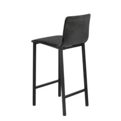 Koko Mobliberica® Tabouret snack en tissu dossier bas avec pieds en métal