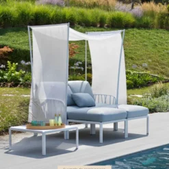 Komodo ombra 2 Canapé de jardin 2 places avec voile d'ombrage fabriqué en Italie