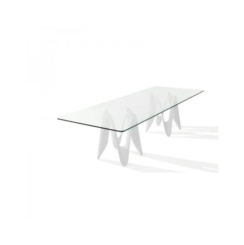 Lambda Sovet® Table de salle à manger design en verre 320 x 120 cm