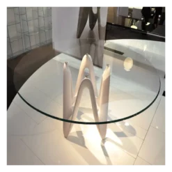 Lambda Sovet® Table ronde design en verre