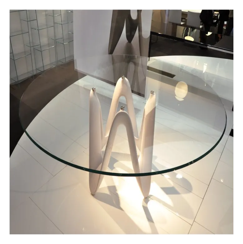 Lambda Sovet® Table ronde design en verre