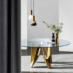 Lambda Sovet® Table ronde design en verre