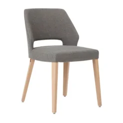Lena Mobitec® Chaise ajourée en tissu et pieds bois style moderne