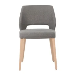 Lena Mobitec® Chaise ajourée en tissu et pieds bois style moderne