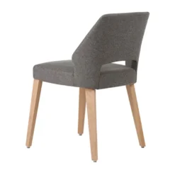 Lena Mobitec® Chaise ajourée en tissu et pieds bois style moderne