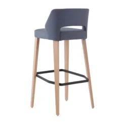 Lena Mobitec ® Tabouret de bar en tissu avec dossier bas et pieds en bois