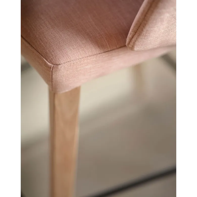 Lena Mobitec ® Tabouret snack en tissu avec accoudoirs et pieds en bois