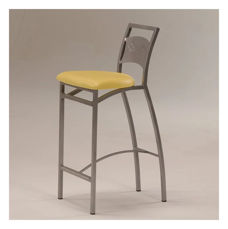 Liane Carrier® Tabouret snack en synthétique et métal dossier motif style industriel