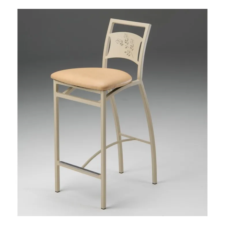 Liane Carrier® Tabouret snack en synthétique et métal dossier motif style industriel