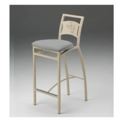 Liane Carrier® Tabouret snack en synthétique et métal dossier motif style industriel
