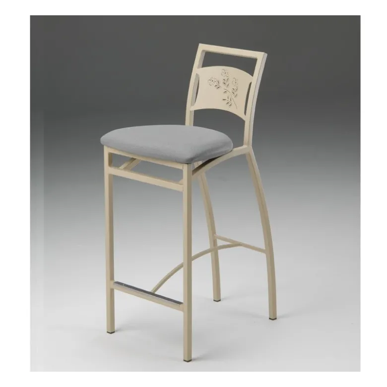 Liane Carrier® Tabouret snack en synthétique et métal dossier motif style industriel