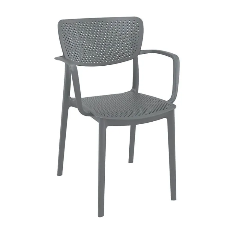 Loft Chaise moderne avec accoudoirs en polypropylène micro perforé