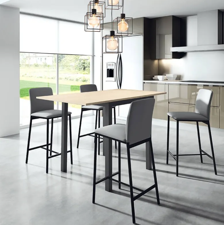 Loft Tabouret snack contemporain en simili et métal