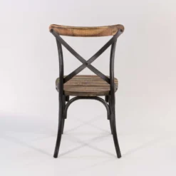 MadieChaise bistrot vintage en bois et métal noir patiné