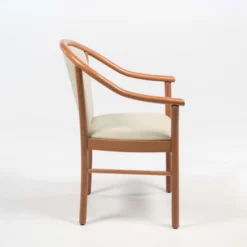 Manuela Fauteuil bridge en bois avec assise et dossier rembourrés