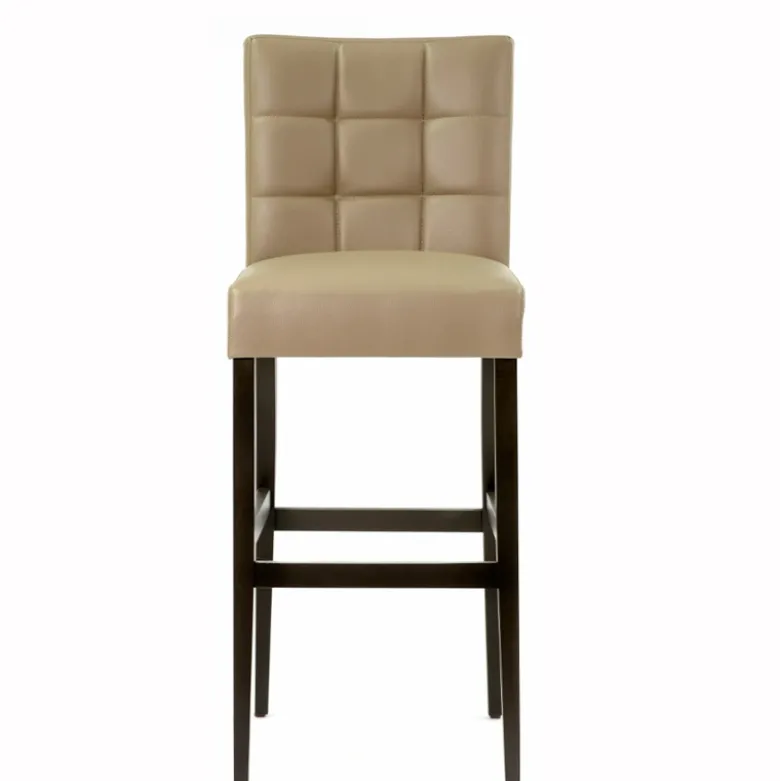Matias 2 Tabouret de bar matelassé en bois et synthétique