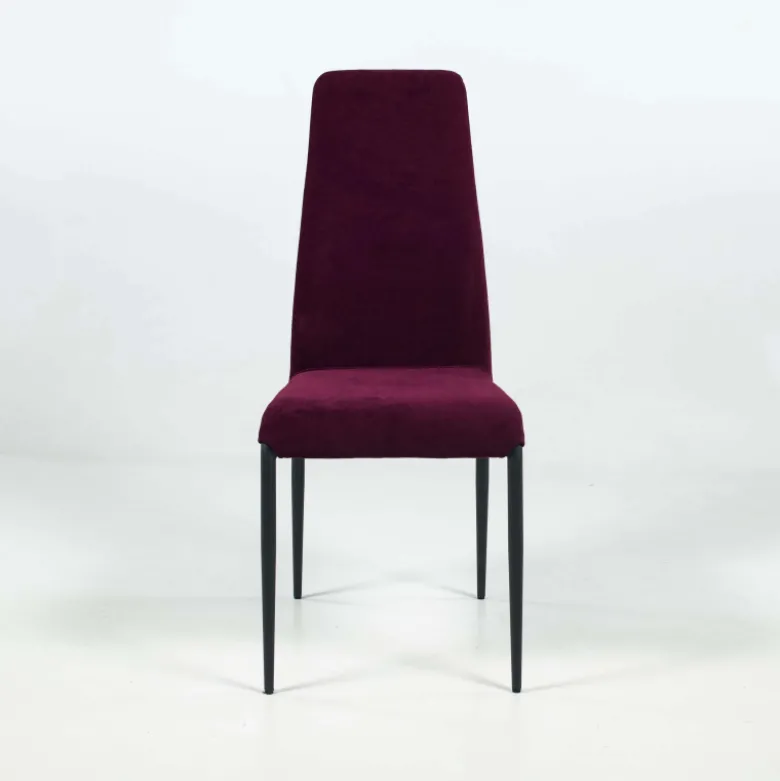 Mirta Chaise de séjour moderne en tissu et pieds en métal