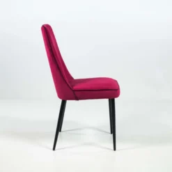 Nadine Chaise de salle à manger italienne en tissu et pieds en métal