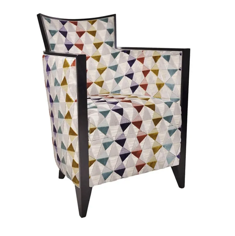 Nathan Fauteuil art déco fabriqué en France en tissu et bois massif