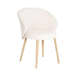 Neo Mobitec ® Fauteuil cosy confortable en tissu et pieds bois