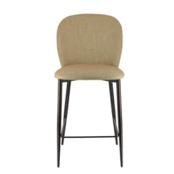 Odette Tabouret snack en tissu bicolore avec pieds en métal