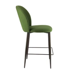 Odette Tabouret snack moderne en tissu avec pieds en métal