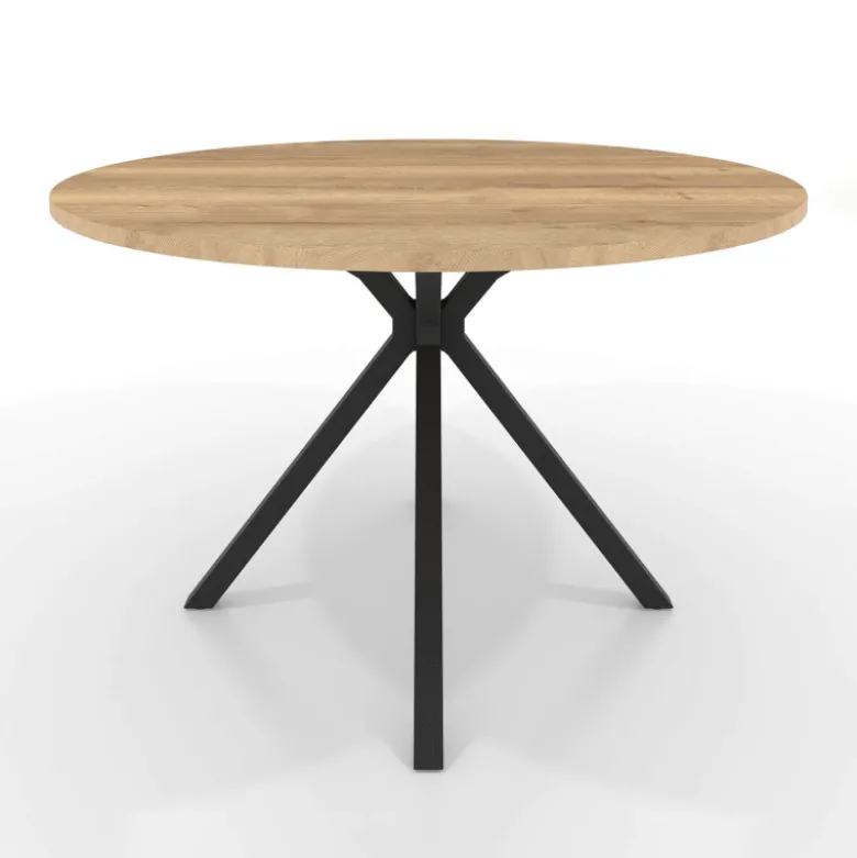 Onyx Table ronde en stratifié avec pieds en métal moderne