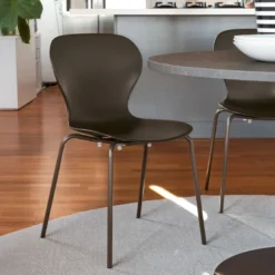 OPS ! Connubia© Chaise italienne empilable en polypropylène avec pieds en métal