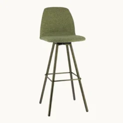 Osaka Tabouret de bar moderne en tissu et pieds en métal