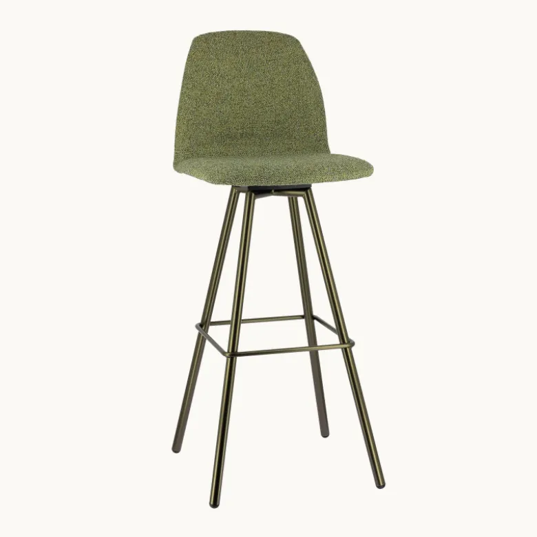 Osaka Tabouret de bar moderne en tissu et pieds en métal