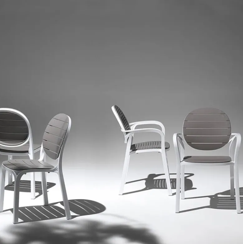 Palma Fauteuil en polypropylène coloris blanc et taupe