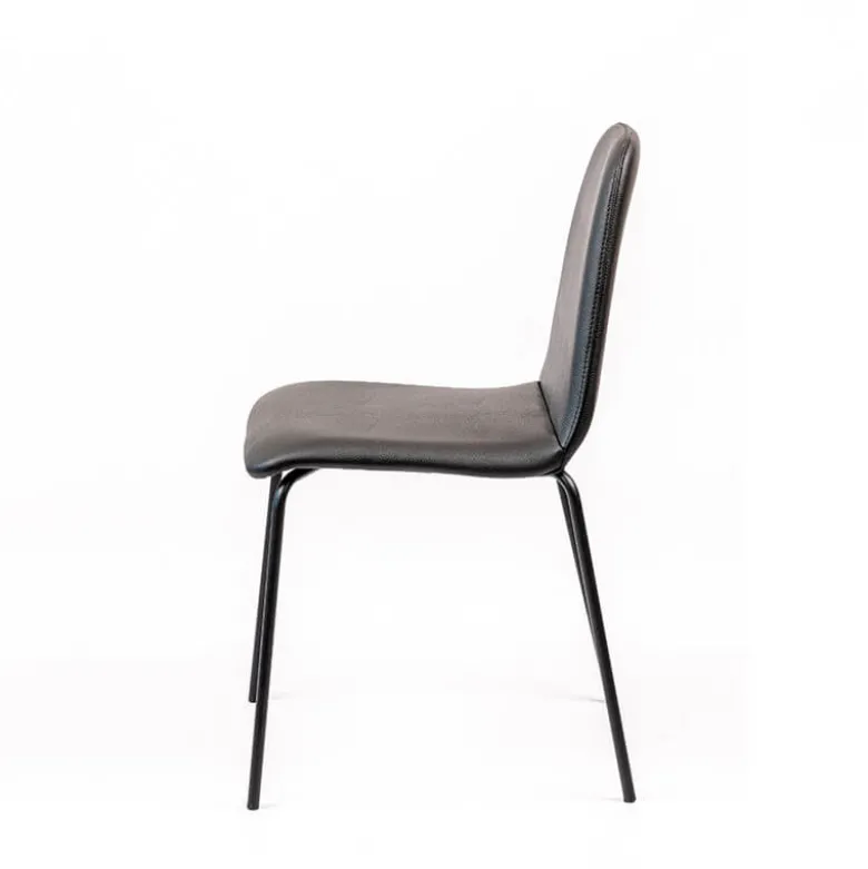 Pandora Chaise moderne rembourrée avec pieds métal