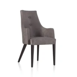 Park Bridge Fauteuil contemporain en tissu et pieds bois