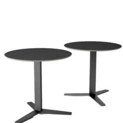 Peliccan Table ronde petit espace en verre et métal