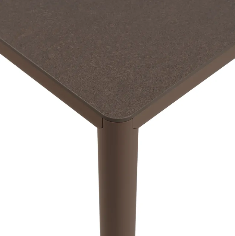 Piave Table de jardin carrée en stratifié avec pieds en aluminium