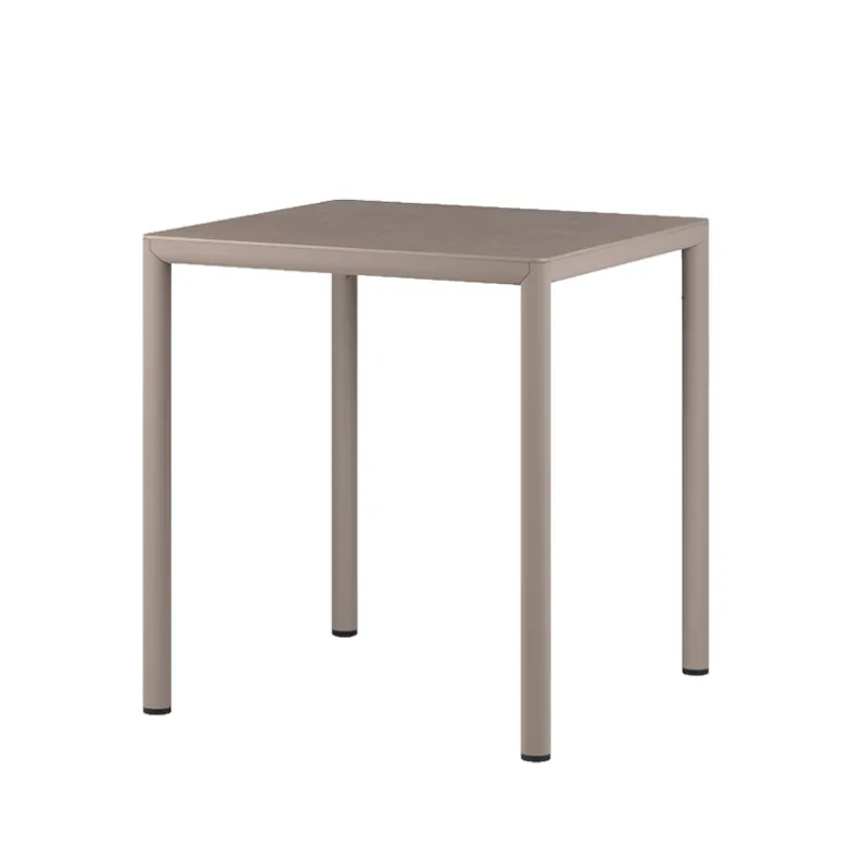 Piave Table de jardin carrée en stratifié avec pieds en aluminium