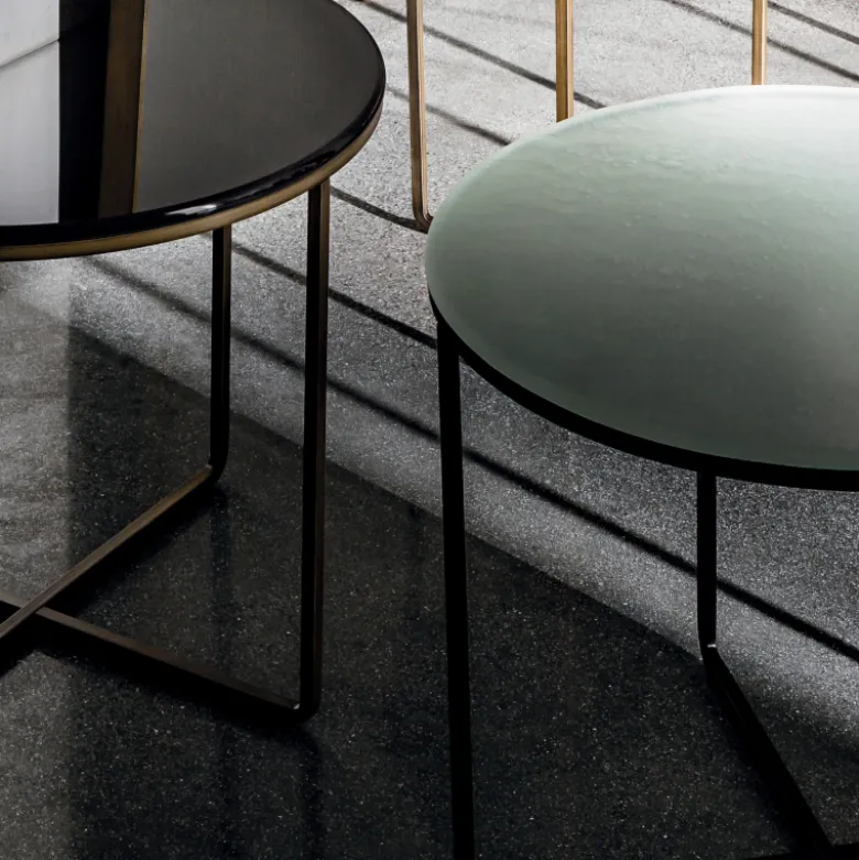 Piktor Sovet Table basse ronde en verre